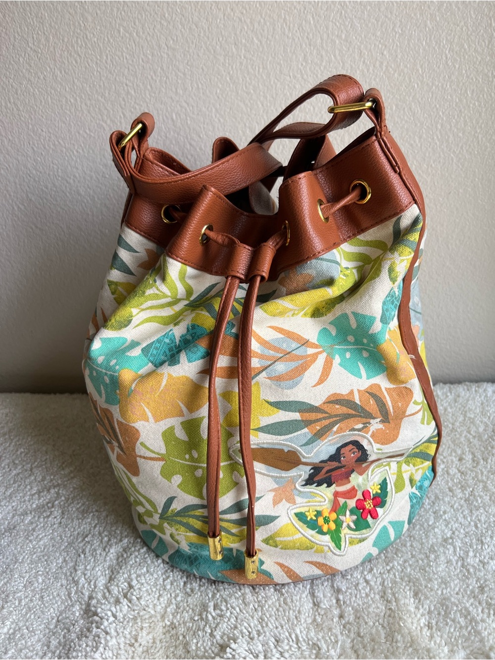 Disney Store Moana tropical drawstring bag